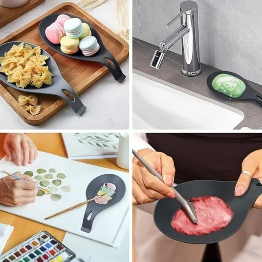 Heat-Resistant Silicone Spoon Shaped Pads and/or Fruit Plates. 5 Pcs.